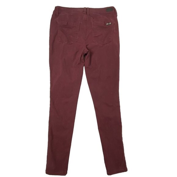 Seven7 High Rise Skinny Jeans Womens size 6 Skin Fit Denim Tapered Burgundy - Picture 2 of 16